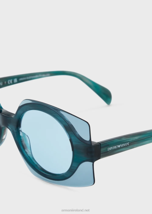 Women 086V981 Square Sunglasses Armani Blue