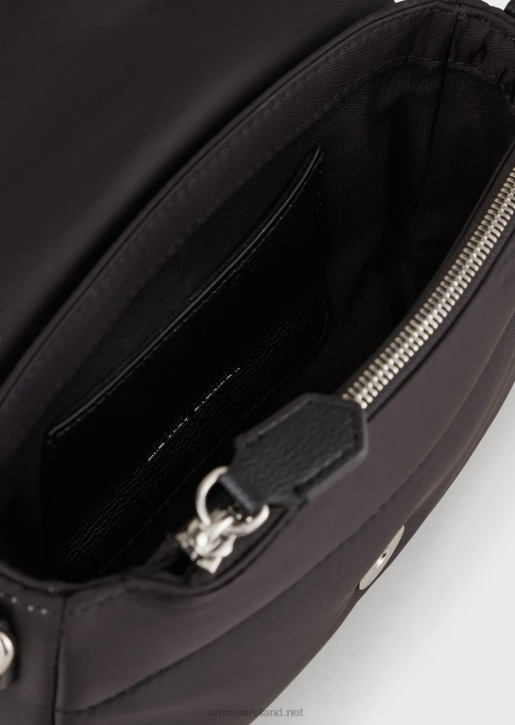 Women 086V589 Quilted Recycled Nylon Mini Bag Armani Black