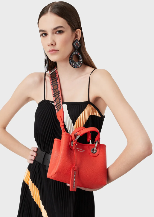 Women 086V599 Deer-Print Myea Mini Bag Armani Orange