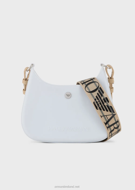 Women 086V649 Recycled Pvc Gummy Bag Shoulder Bag Armani White