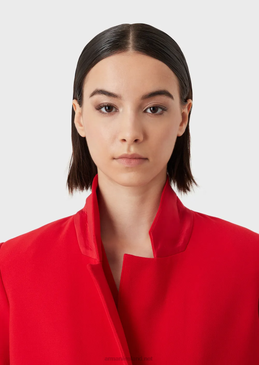 Women 086V35 Single-Breasted Blazer With Lapels Armani Red