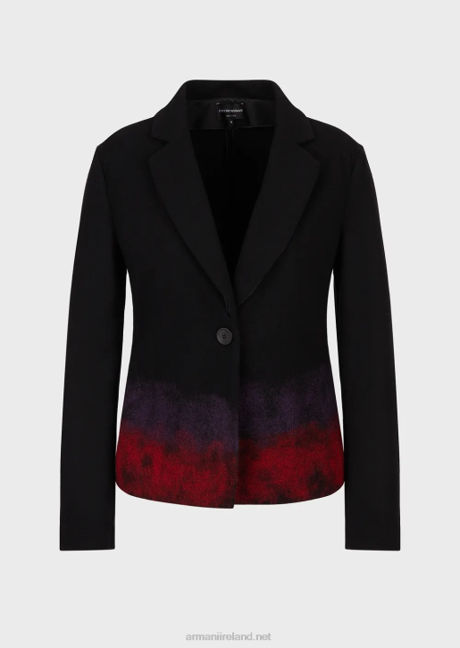 Women 086V42 Single-Breasted Jacket In Wool Blend Jersey Armani