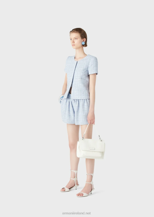 Women 086V46 Lurex-Tweed Short-Sleeved Jacket Armani