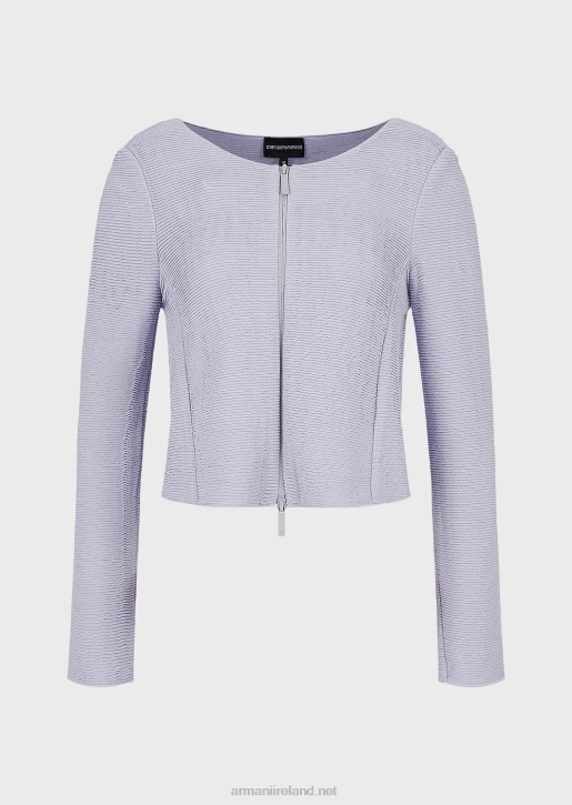 Women 086V53 Barre-Jersey Zip-Up Bolero Armani Lilla