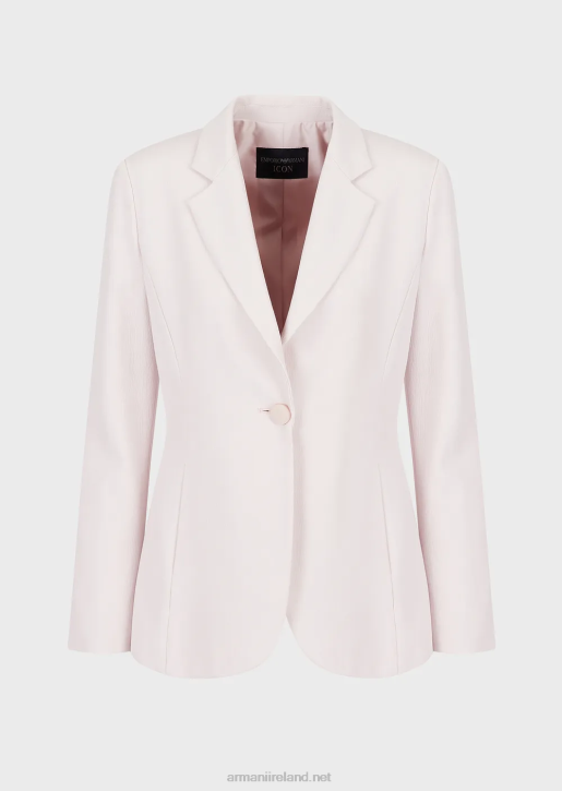 Women 086V64 Froisse Viscose Lapel Jacket With Slits Armani