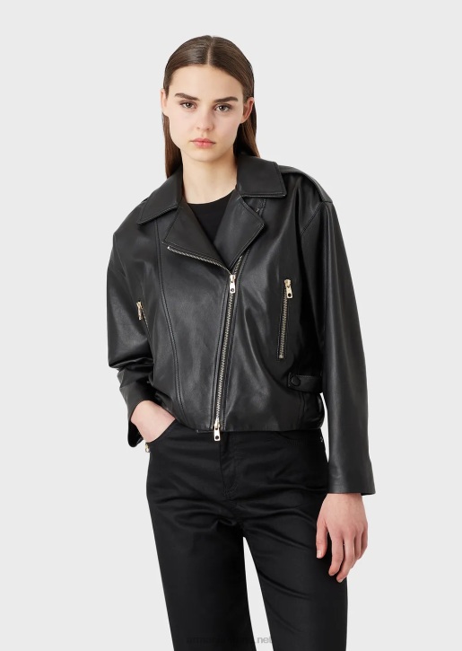 Women 086V231 Nappa-Lambskin Biker Jacket Armani