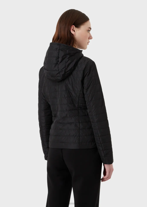 Women 086V238 Reversible, Quilted Hooded Jacket Armani Black