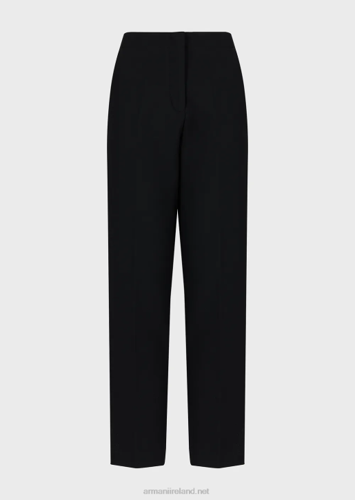 Women 086V255 Travel Essentials Recycled Stretch-Cady Trousers Armani Black