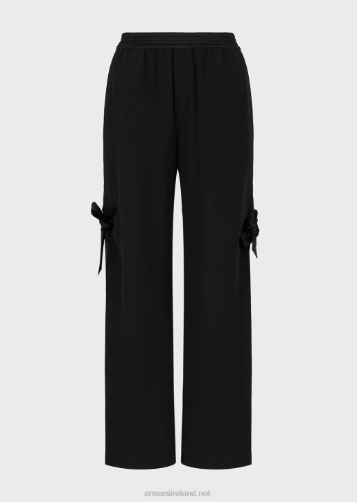 Women 086V267 Technical Satin Trousers With Satin Details Armani