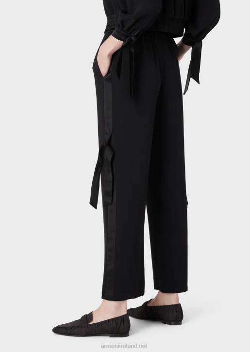 Women 086V267 Technical Satin Trousers With Satin Details Armani