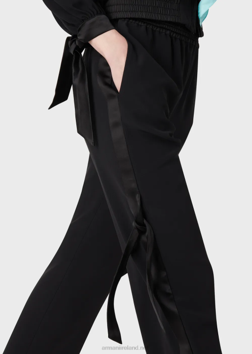 Women 086V267 Technical Satin Trousers With Satin Details Armani