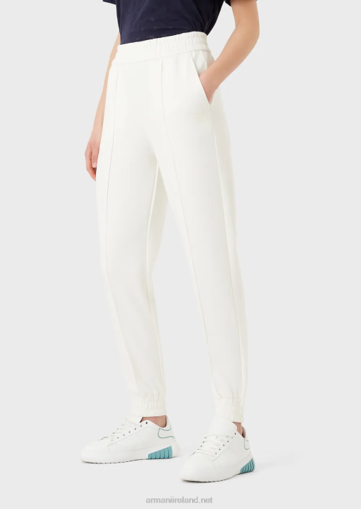 Women 086V278 Travel Essentials Double-Jersey Joggers Armani White