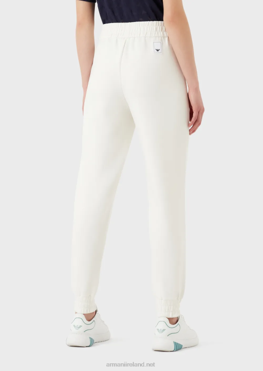 Women 086V278 Travel Essentials Double-Jersey Joggers Armani White