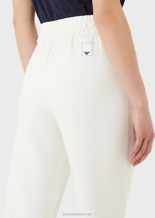 Women 086V278 Travel Essentials Double-Jersey Joggers Armani White