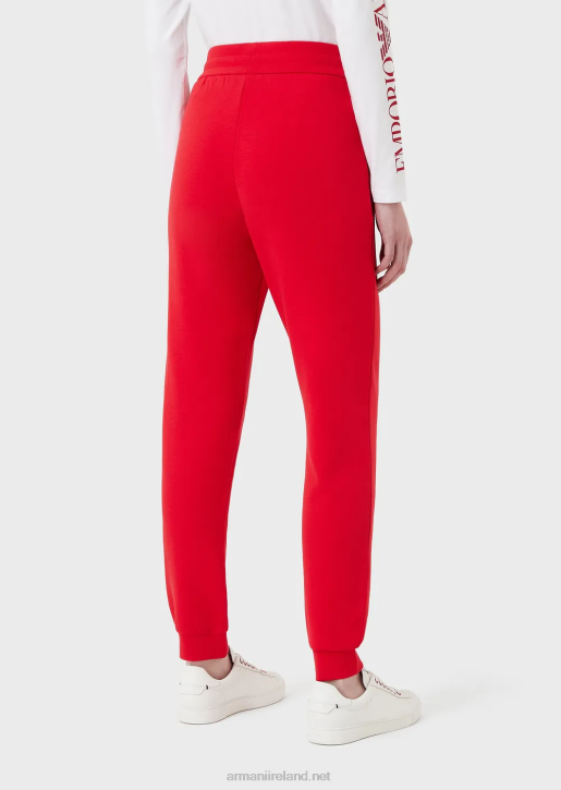 Women 086V283 Double-Jersey Trousers With Embroidery Armani Red