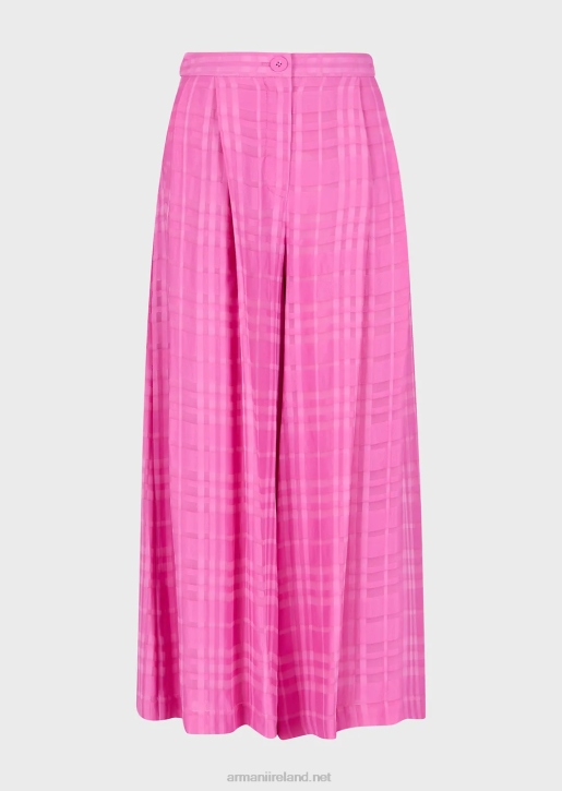 Women 086V286 Check Viscose 7/8 Culottes Armani Fuchsia