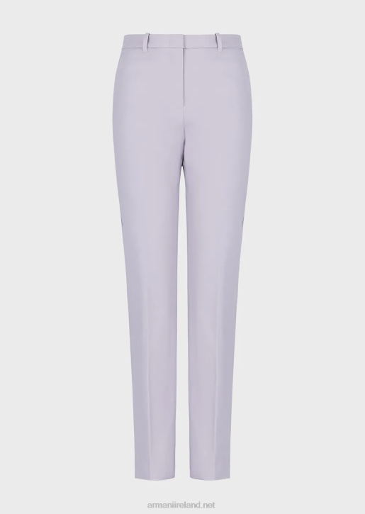 Women 086V292 Stretch Couture-Cotton Slim Trousers Armani Lilla