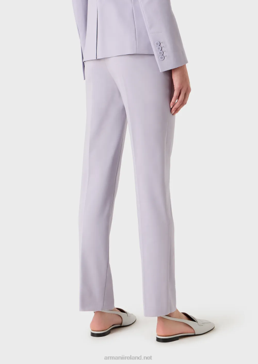 Women 086V292 Stretch Couture-Cotton Slim Trousers Armani Lilla