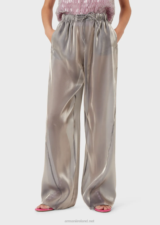 Women 086V296 Drawstring Trousers In Tri-Lobed Fabric Armani