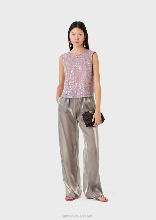 Women 086V296 Drawstring Trousers In Tri-Lobed Fabric Armani