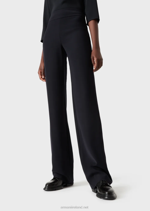 Women 086V304 Techno Cady Palazzo Trousers Armani Blue