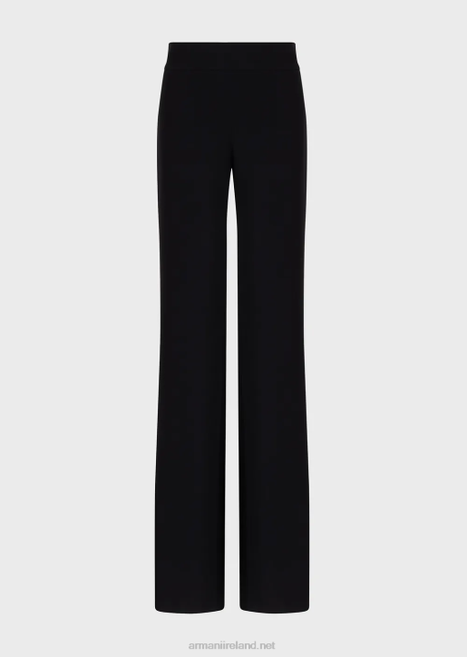 Women 086V305 Techno Cady Palazzo Trousers Armani Black