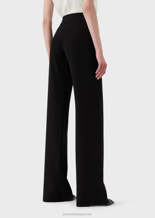 Women 086V305 Techno Cady Palazzo Trousers Armani Black