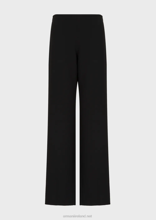 Women 086V309 Cady Crepe Palazzo Trousers Armani Black