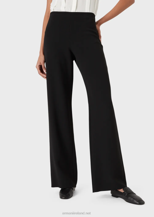 Women 086V309 Cady Crepe Palazzo Trousers Armani Black