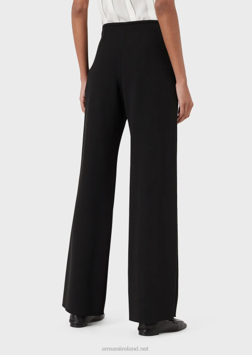 Women 086V309 Cady Crepe Palazzo Trousers Armani Black