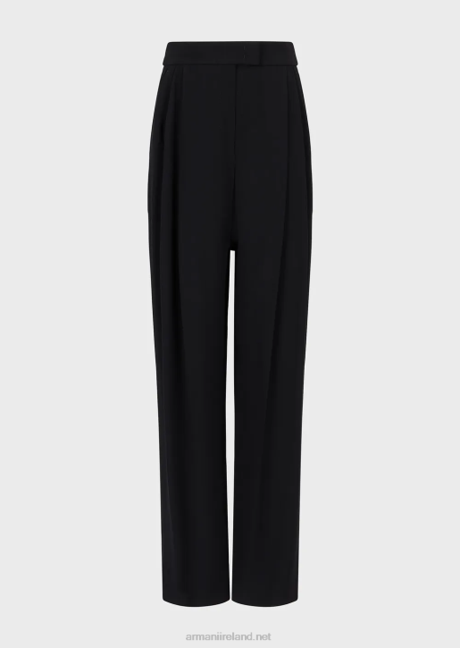 Women 086V311 Envers-Satin Palazzo Trousers With Darts Armani Black