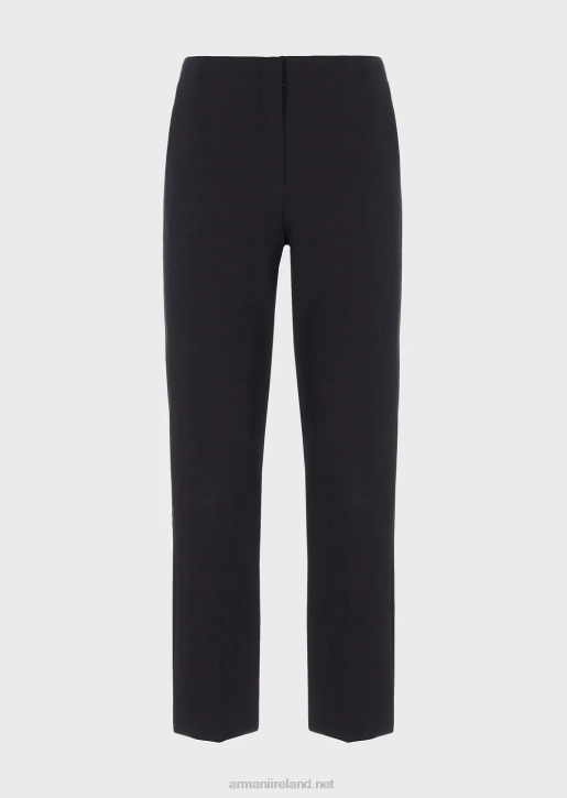 Women 086V313 Stretch Gabardine 7/8 Trousers Armani Navy Blue