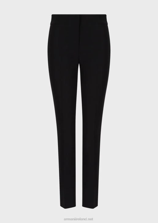 Women 086V315 Technical Cady Flared 7/8 Trousers Armani Black