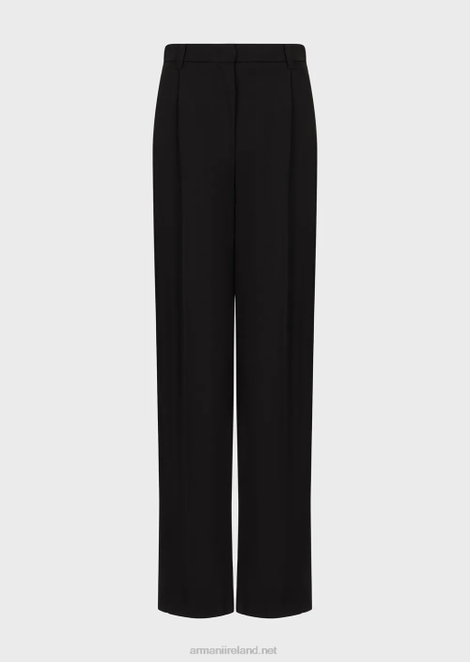 Women 086V319 Darted Trousers In Barathea Wool Armani Black