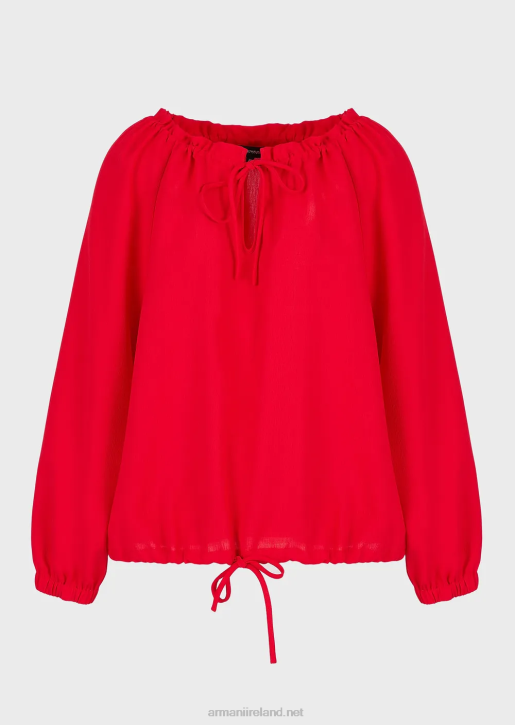 Women 086V363 Viscose Crepe Blouse With Drawstring Armani Red