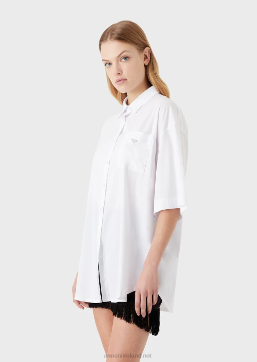 Women 086V391 Oversized Poplin Beach Shirt Armani