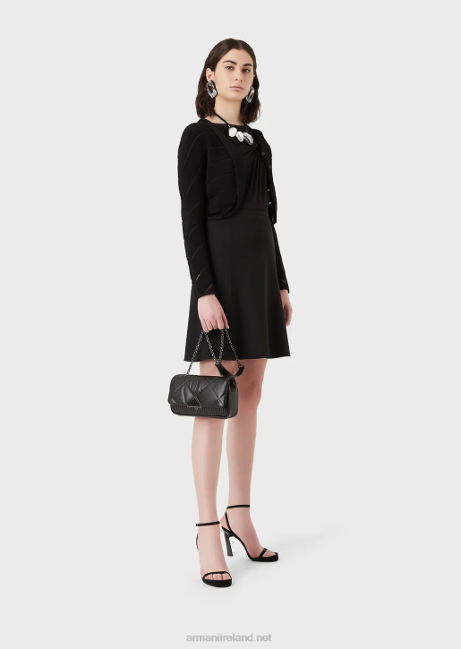 Women 086V339 Barathea-Wool Flared Skirt Armani Black