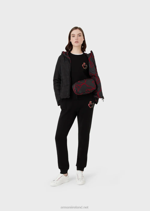 Women 086V411 Double-Jersey Sweatshirt With Embroidery Armani Black