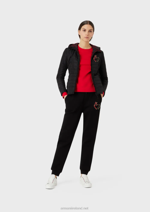 Women 086V412 Double-Jersey Sweatshirt With Embroidery Armani Red