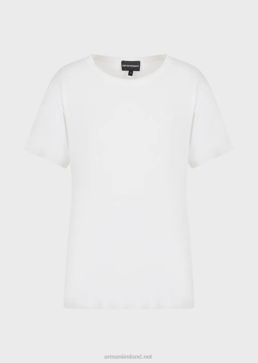 Women 086V444 Travel Essentials Stretch-Jersey T-Shirt Armani White