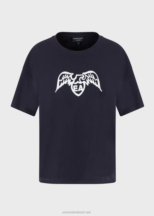 Women 086V486 Pima T-Shirt With Eagle Logo Armani