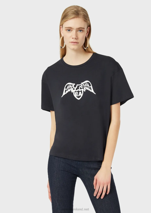 Women 086V486 Pima T-Shirt With Eagle Logo Armani