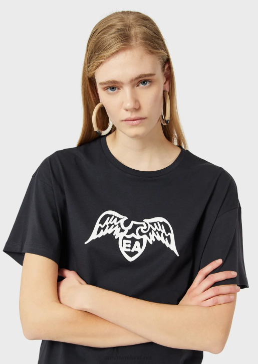 Women 086V486 Pima T-Shirt With Eagle Logo Armani