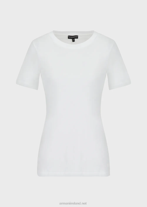 Women 086V488 Pima-Jersey Crew-Neck T-Shirt Armani White