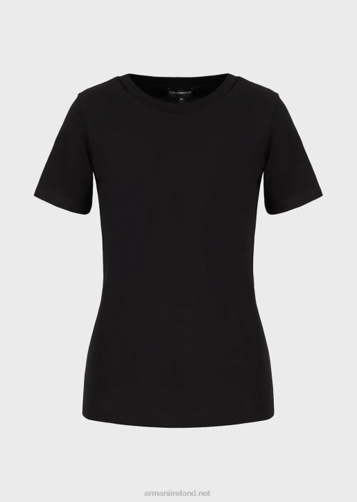 Women 086V489 Pima-Jersey Crew-Neck T-Shirt Armani Black