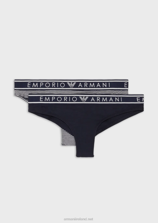 Women 086V133 Two-Pack Of Printed Brazilian Briefs Armani Pattern