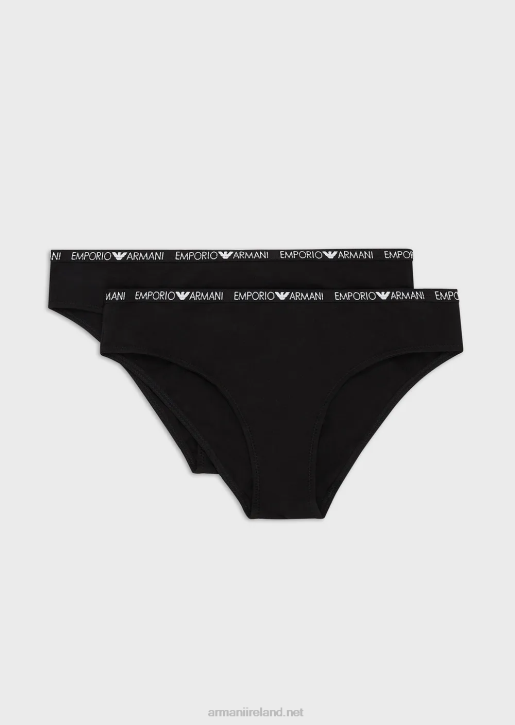 Women 086V146 Two-Pack Of Iconic Logo Briefs Armani Black