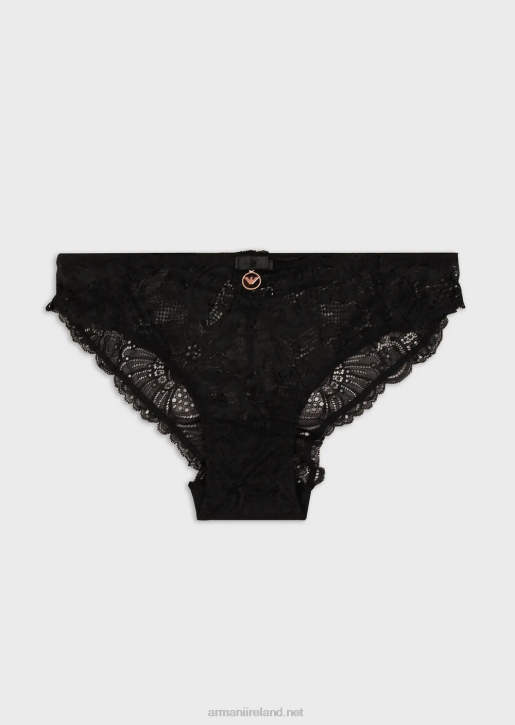 Women 086V154 Eternal Lace Recycled Lace Briefs Armani Black