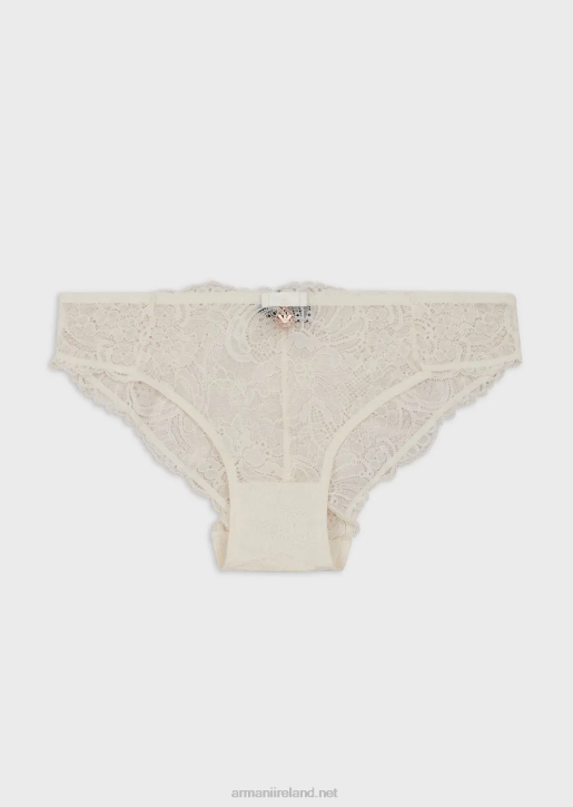 Women 086V156 Eternal Lace Recycled Lace Briefs Armani Milky White