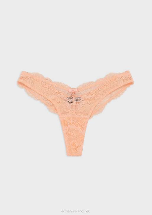 Women 086V160 Eternal Lace Recycled Lace Thong Armani Pink